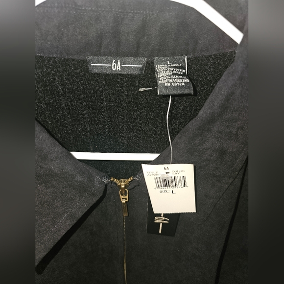 NWT 6A FAUX SUEDE SOFT LOW PILE MID-WEIGHT JACKETS L - Picture 2 of 4